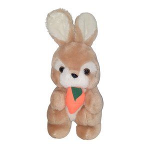Vintage Soft Things Easter Bunny Rabbit Holding Carrot Plush Toy